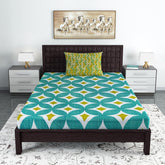 100% Cotton Single Bedsheet With 1 Matching Pillow Covers - 57 X 87 Inches, Green | All Weather Comfort & Bedroom - Softness & Natural Breathability