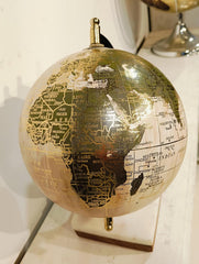 Rotating World Globe 6 Inch With Metal Arc & Marble Stand For Show Piece For Home , Office Decor, Study Table, & Birthday, Party Gifts For Kids & Students, Pack Of 1