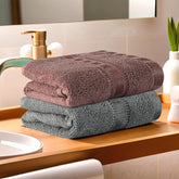 Kuber Industries Cotton Hand & Face Towels 400 Gsm | For Men & Women Easily Washable Workout Gym Napkins For Men | Pocket Towel - Grey & Brown (Pack Of 2)