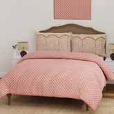 Cotton Bedsheet For King Size With Pillow Cover Set - 108x108 Inches, Pink | Breathable & Light Weight, All Season Comfort-Ideal For Daily Use & Gifting Bedsheet