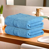 Kuber Industries Cotton Hand & Face Towels 200 Gsm | Easily Washable Workout Gym Napkins For Men | Pocket Towel - Sky Blue (Pack Of 2)