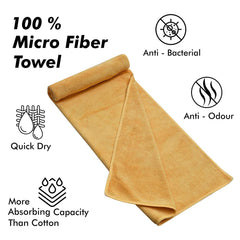 Yellow Weaves Super Soft Microfiber Hand Towels 400 Gsm | Gym & Workout Towels Set Of 3 (Multicolour)