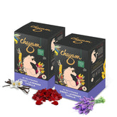 Chayam Sweet Lavender Vanilla Tea - Pack Of 2 X 20 Pyramid Tea Bags | Blended With Lavender, Roasted Chicory, Vanilla & Rose Petals - Make Iced Or Hot Tea | Low Caffeine, Gluten Free, No Added Sugar