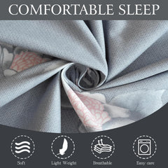 Microfiber Single Bedsheet Set With 1 Pillow Covers (60 X 90 Inches) Grey & Pink | Durable & Long-Lasting | 144 Thread Count | Wrinkle Free