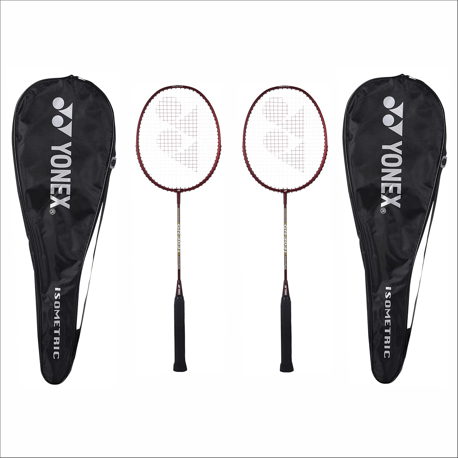 Yonex GR 303i Aluminium Badminton Racquet, Grip Size - 4 1/4 Inches, Colour - Deep Red, Pack Of 2 Yonex GR 303i Aluminium Badminton Racquet, Grip Size - 4 1/4 Inches, Colour - Deep Red, Pack Of 2