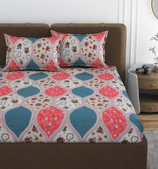 Queen Size Double Bedsheets With 2 Pillow Cover - Size 72 X 72 X 10 Inches, Multicolor | All Around Elastic Fitted - Lightweight, Soft & Comfortable