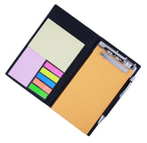 Sticky Notes, Clip Holder & Pen | Desk & Office Organizer Notebook (Orange)