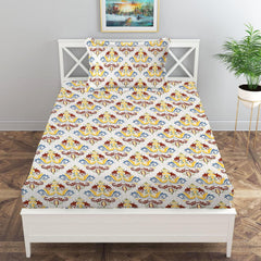 Print Cotton 1 Single Bedsheet With 1 Pillow Cover - 60 X 90 Inches, Multicolor | Soft & Breathable Fabric, Skin-Friendly Bed Sheet For All Seasons