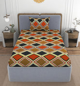 1 Single Bedsheet With 1 Pillow Cover - All Around Elastic Fitted | 100% Premium Fabric Is Lightweight, Soft & Comfortable | Size 36 X 72 X 8 Inches, Multicolor
