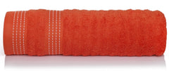 Casa Copenhagen Super Soft Elegance Collection 2 Pieces 100% Cotton Large Bath Towel 500 Gsm - Toffe & Orange