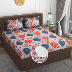 Bedsheet King Size With 2 Pillow Covers (72 X 78 Inches) Multicolor | Double Bed With All Around Elastic Fitted - Durable & Long Lasting Wrinkle Resistant Fabric