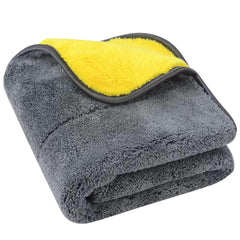 Detachi Dual Sided Microfiber Cloth 250 Gsm | Thick Lint & Streak-Free Multipurpose Cloths | Absorbent Extra Thick Plush Towel For Cleaning, Washing & Drying - Dual (1 Pcs)