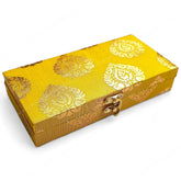 Decorative & Attractive Box Cash Box, Shagun Box, Jewellery Box, Money Box Envelop Wedding, Gift Box, Bangel Box Pann Patta Design, Pack Of 1, Colour - Yellow
