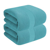 House Of Terry 100% Cotton Bath Towel 900 Gsm | Quick Dry, Soft & Absorbent, Fade-Resistant, Skin-Friendly For Men & Women Towel (Sky Blue) - Pack Of 2