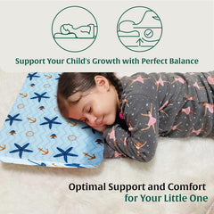 Bed Pillow For Kids, Baby Pillow For 2 Years To 8 Years, Blue, Small Pillow | Memory Foam Soft Kids Pillow For Sleeping | Kids Pillow For Girls & Boys, Toddler Pillow, Blue Pillow Cover