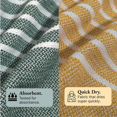 Indihaus Cotton Bath Towels 460 Gsm | Absorbent Large Size Quick Dry Gym Travel & Bath Towel (Forest Green & Happy Orange)- Set Of 2