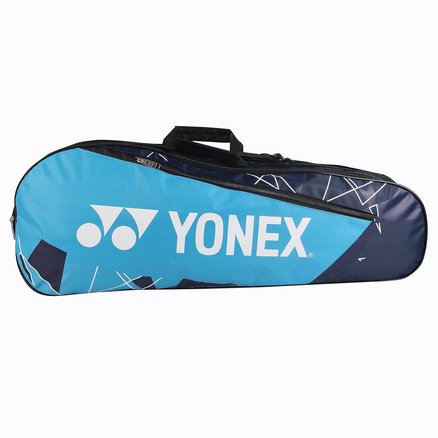 Yonex Badminton Kitbag BT5, 2 Zipper Compartment For Storage Of 3 Rackets & Clothes | Material - Nylon, Colour - Sky Blue Navy Yonex Badminton Kitbag BT5, 2 Zipper Compartment For Storage Of 3 Rackets & Clothes | Material - Nylon, Colour - Sky Blue Navy