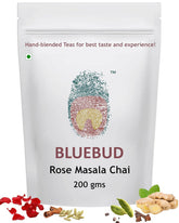 Bluebud Rose Masala Chai 200gm, 7.05 Ounce - 100 Cups | A Unique Blend Of Pure Rose Petals With Assam CTC Tea & Spices - Signature Blend, Hand Blended Teas