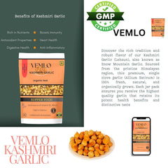 Vemlo Kashmiri Garlic 100% Fresh & Natural Organic Single Clove Garlic, Premium Himalayan Allium Sativum For Strong Immunity, A Taste Of Himalayan Tradition | 400gm 0.8lbs