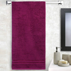 Welspun 100% Cotton Quik Dry Bath Towel 380 Gsm | High Absorbency Super Soft, Fast Drying Bath Towels | Large Size Bath Towel For Men & Women (Dark Magenta)