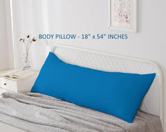 Soft Microfiber Hug Pillow For Sleeping, Full Body Pillow, Curious Blue - 18 X 54 Inch | Long Pillow For Bed, Pregnancy Pillow For Sleeping, Large Pillow, Neck Support, Multipurpose Use