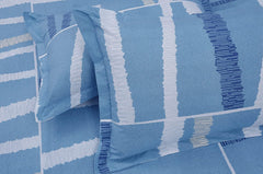 King Size Bedsheet With 2 Pillow Covers - 110 X 108 Inches, Sky Blue & White | Ideal For House, Guest House, Hotel | Soft & Comfortable Sleep Experience