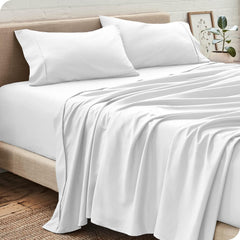 Flat Bedsheets Double Size Egyptian Cotton With 2 Pillow Cover - 81 X 96 Inches, White | Softness & Comfort | Ideal For Luxury Home, Hotels & Resorts
