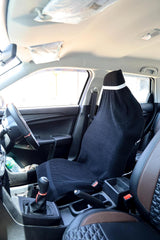Roman Home Solid Large Luxury All Car Seats & All Office Chair Towel With Tie Knot & Elistick 450 Gsm - (Black)