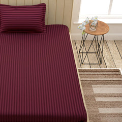 Bedsheet Single Bed With 1 Pillow Covers - 61 X 88 Inches, Wine | Breathable & Durable Sheets | Specially Designed Collection