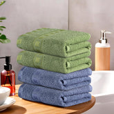 Kuber Industries Cotton Hand/Face Towels 800 Gsm | Easily Washable Workout Gym Napkins For Men (Dark Blue & Green) - Pack Of 4