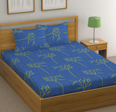 1 King Size Bedsheet With 2 Pillow Covers - 108 X 110 Inches, Blue | Skin Friendly Fabric With Vibrant Colors | Beautiful Bedsheets