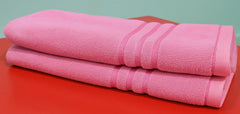 Siya Fashion Cotton Bath Towel 1000 Gsm | Ultra Soft Absorbent Quick Dry Lightweight & Durable Fabric Perfect For Home, Gym, Travel & Everyday Use (Pink) - Pack Of 2