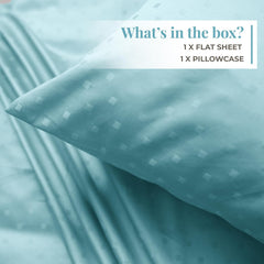 100% Cotton Flat Bedsheet Single Bed With 1 Pillow Covers - 60 X 90 Inches, Sky Blue | Stylish & Traditional Bedsheet - Bed Sheet For Single Bed