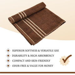 Kuber Industries Soft Cotton Face Towels 300 Gsm | For Men & Women | Easily Washable Pocket Towels & Workout Gym - Dark Brown (Pack Of 2)