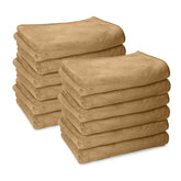 Housse Premium Microfiber Face Towel 1700 Gsm | Korean Beauty Ultra Absorbent, Odour-Free, Quick Dry Face Towel (Pack Of 12) - Prairie Sand