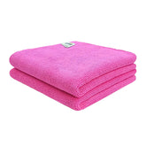 Softspun Microfiber Cloth 350 Gsm | Thick Lint & Streak-Free Multipurpose Cloths Microfibre Towels - 2 Pcs (Pink)