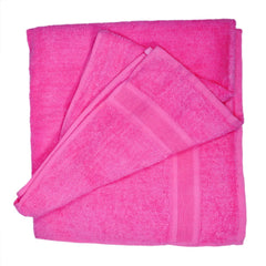 Space Fly Premium Plain Cotton Bath Towels 400 Gsm | Highly Absorbent, Big Size Bath Towel (Pink)