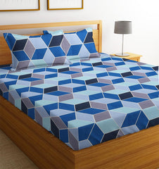 Printed 1 Double Bedsheets With 2 King Size Pillow Cover - 90 X 90 Inches, Multicolor | Soft Touch, Breathable & Wrinkle Free - All-Season Comfort Bedsheet