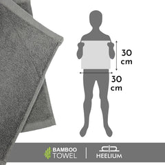 Heelium Bamboo Face Towel 600 Gsm | Ultra Absorbent & Odour-Free 3x Softer Than Cotton Towels | Pack Of 3 - Blue, Grey & Light Grey