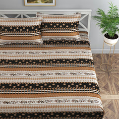 Floral King Size Bedsheet With 2 Pillow Covers - 90 X 108 Inches, Brown | Lightweight, Washable & Fade-Resistant Bedsheet Designed For Daily Use