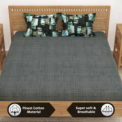 Bedsheets For Double Bed With 2 Pillow Covers - 88 X 100 Inches, Olive Green | Ideal For Home Decor, Guest Home, Hotel