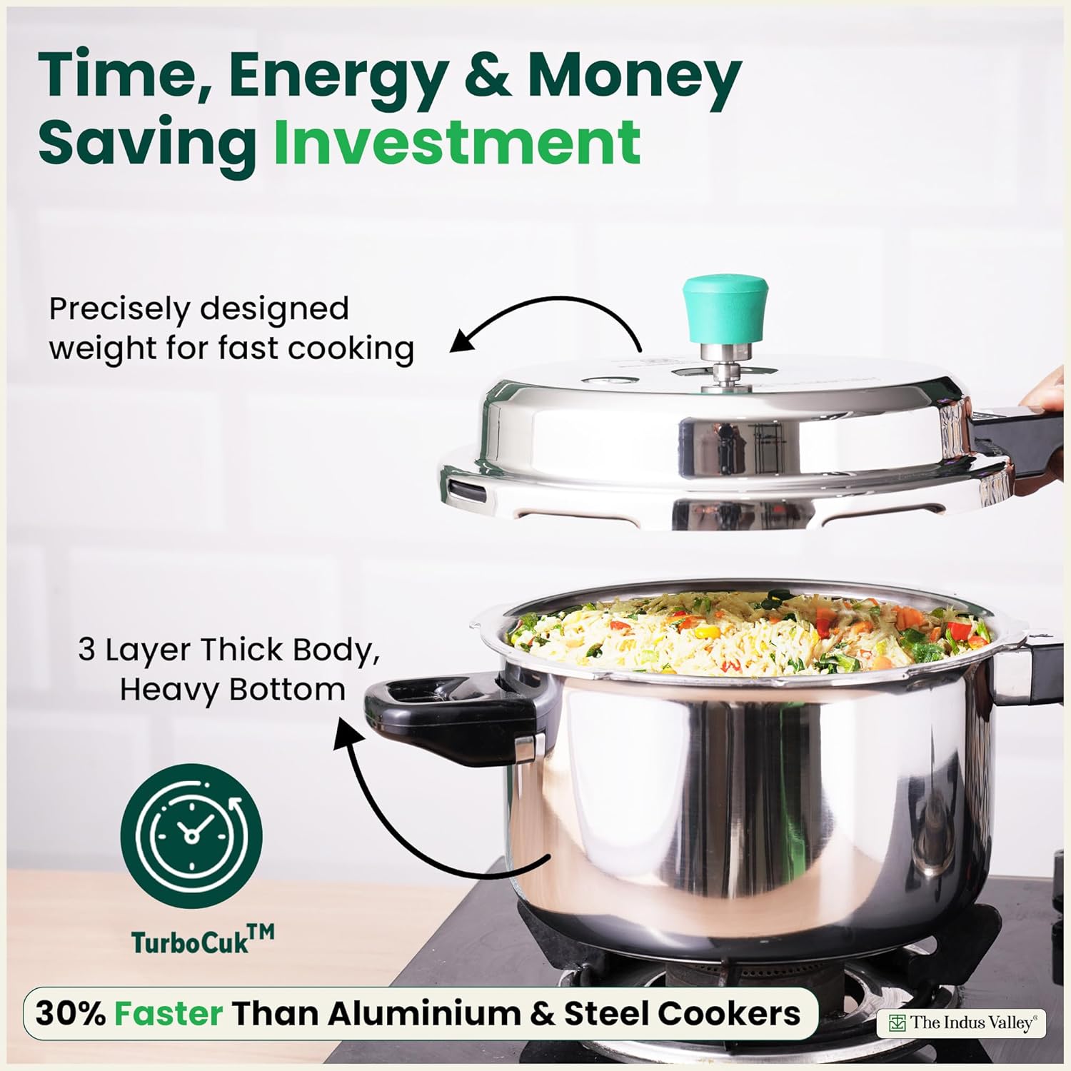 Triply Stainless Steel Pressure Cooker Outer Lid For 3-5 People - Medium, 5 Ltr, 2.4 Kg | Induction Friendly, ISI-Certified, Nonstick 3-Layer Body, 100% Pure & Toxin-Free, 5 Years Warranty Triply Stainless Steel Pressure Cooker Outer Lid For 3-5 People - Medium, 5 Ltr, 2.4 Kg | Induction Friendly, ISI-Certified, Nonstick 3-Layer Body, 100% Pure & Toxin-Free, 5 Years Warranty