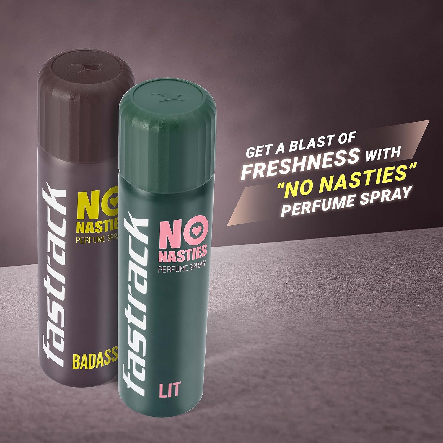 Fastrack No Nasties Lit + Badass Deodorant Perfume Spray 135ml 4.5 Fl.oz. Each Pack Of 2 | Unisex Fragrance Fastrack No Nasties Lit + Badass Deodorant Perfume Spray 135ml 4.5 Fl.oz. Each Pack Of 2 | Unisex Fragrance