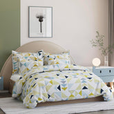 1 Flat Bedsheet For King Size With 2 Pillow Cover + Comforter - 90 X 100 Inch, Multicolor | Super Soft Glace Cotton - 4 Pcs Bedding Set | Perfect Gifts Set Wedding, Anniversary