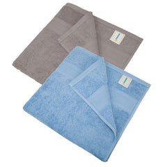Mytrident Soft Comfort Air Rich 100% Cotton Bath Towel 1000 Gsm | Highly Absorbent Towels For Men & Women Bath Towel (Charcoal & Allure) - 2 Pcs