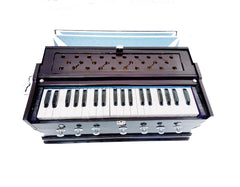 Harmonium With Carry Bag - 3 1/4 Octave, Double Bellow, 39 Keys, 7 Stopper, 2 Reeds (Bass- Male) | Two Side Carry Handles, Jaali Frame On Keys