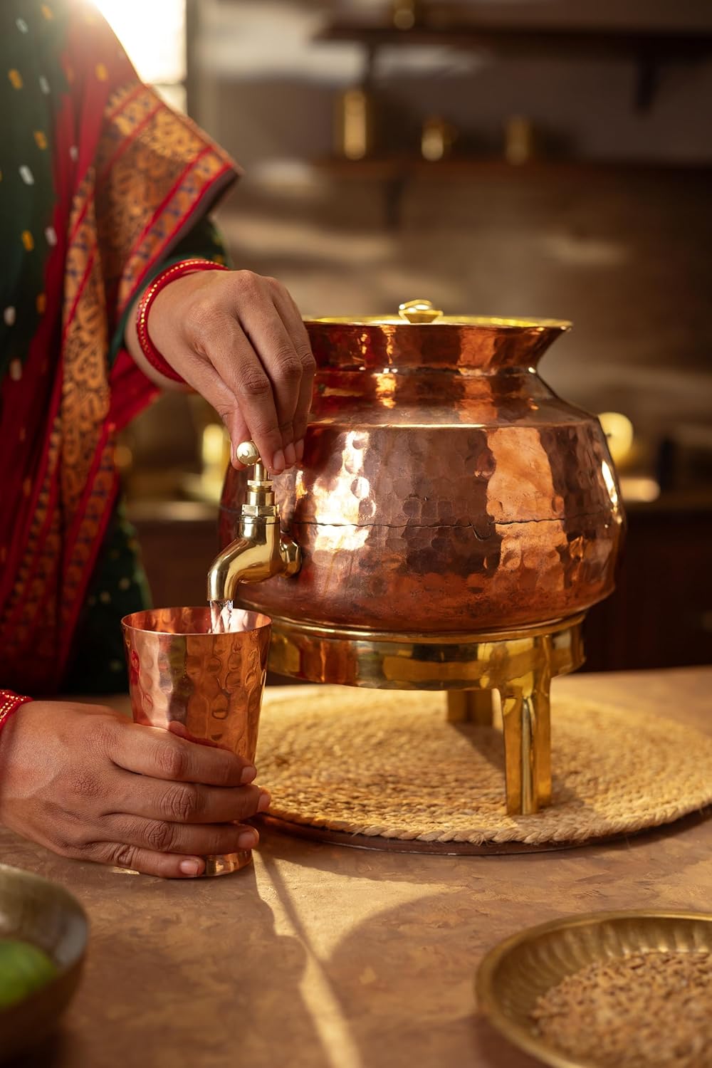 Pure Copper Water Dispenser (Matka), 5 Liters | Leak Proof Water Container Pot With Tap For Ayurvedic Health Benefits Pure Copper Water Dispenser (Matka), 5 Liters | Leak Proof Water Container Pot With Tap For Ayurvedic Health Benefits