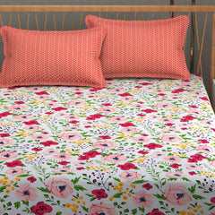 Includes 1 Queen Size Bedsheet With 2 Matching Pillow Covers - 90 X 100 Inches, Multicolor | Ideal For Modern Indian Bedrooms, Guest Rooms, & Everyday Home Use