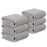 Kuber Industries Microfiber Bath Towel 2100 Gsm | Large Size Soft Quick Dry & Absorbent Shower Bath Towel (Zig Zag- Grey)- Pack Of 6