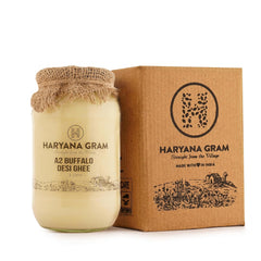 Pure A2 Buffalo Desi Ghee By Haryana Gram | Rich In Vitamin A, D & Minerals Healthy Desi Ghee Good For Glowing Skin | (1 Litre) 33.8 Ounce | Jar Pack